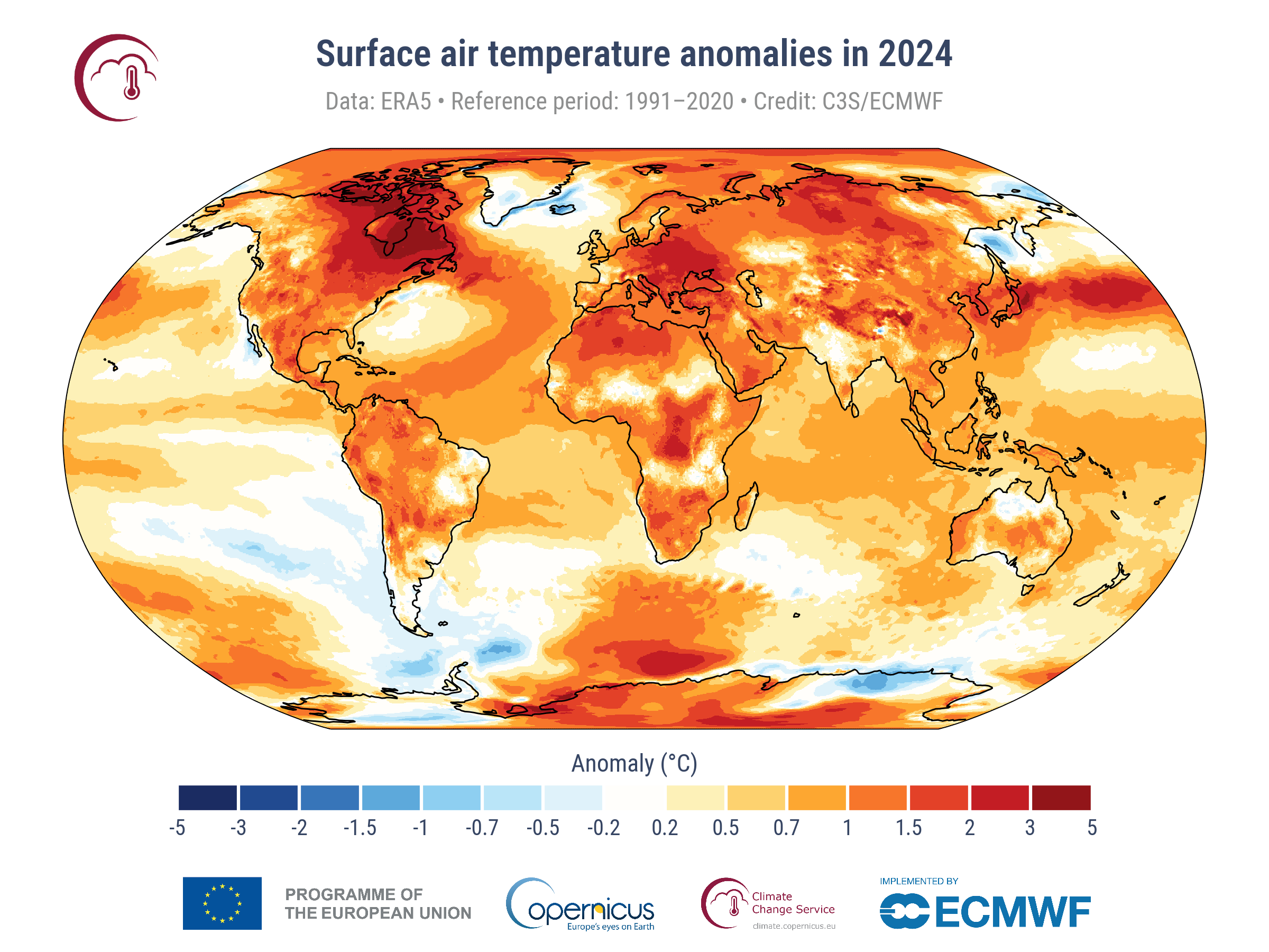 Global air temperature anomalies